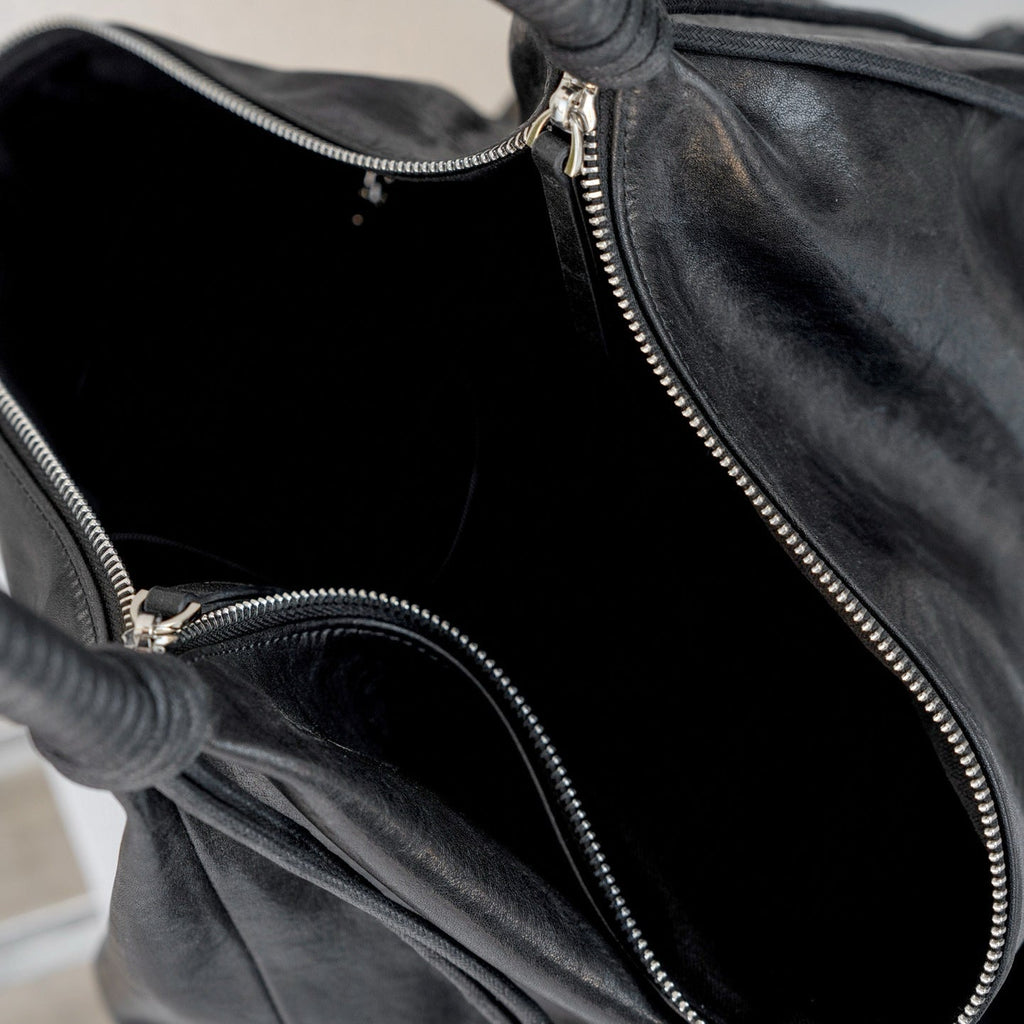 Genuine leather cowhide large hobo bag, real leather commuter women's bag, fashionable pleated shoulder bag, hobo bag for women - SJB-DIAMOND ELITES
