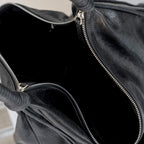 Genuine leather cowhide large hobo bag, real leather commuter women's bag, fashionable pleated shoulder bag, hobo bag for women - SJB-DIAMOND ELITES