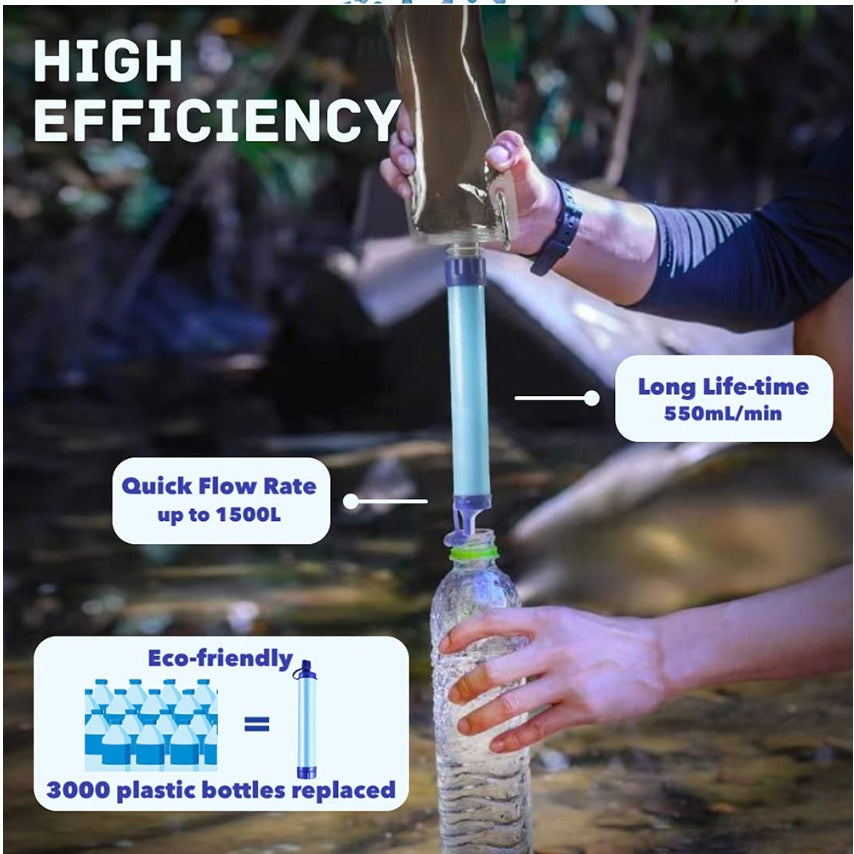 Water Filters Straw Hiking Camping Outdoor Travel Personal Emergency Survival Tools Summer Life Straw Pi-Mart