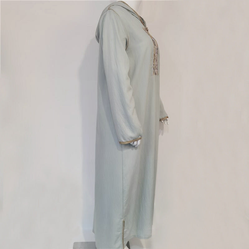 Fashion Casual Long Dress Embroidered Swing Pi-Mart