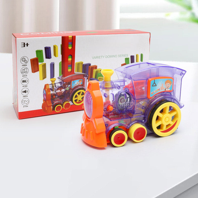 Domino Train Toys Baby Toys Car Puzzle Automatic Release Licensing Electric Building Blocks Train Toy Pi-Mart