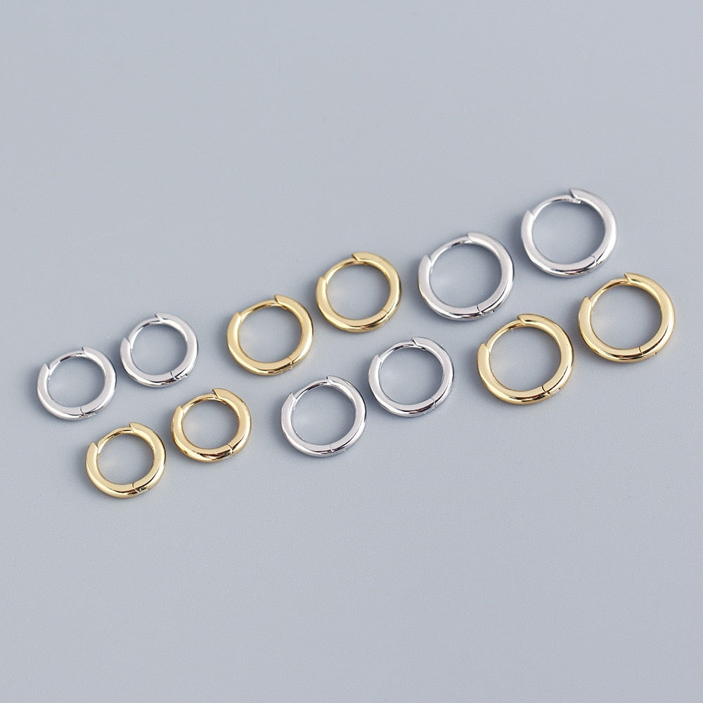 Stainless Steel Minimalist Huggie Hoop Earrings Pi-Mart