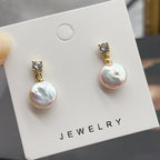 Classic Double Bead Baroque Stud Earrings Pi-Mart