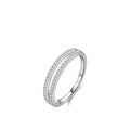 S925 Sterling Silver Double-layer Gang Drill Inlaid Ring Pi-Mart