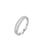 S925 Sterling Silver Double-layer Gang Drill Inlaid Ring Pi-Mart