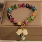 Natural Color Tourmaline Female Summer Ins Lily Pendant Bracelet Pi-Mart