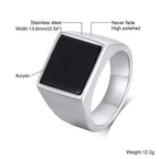 Stainless Steel Square Signet Ring Pi-Mart