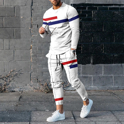 Round Neck Long Sleeve T-shirt Trousers Suit Men Lootquake LLC