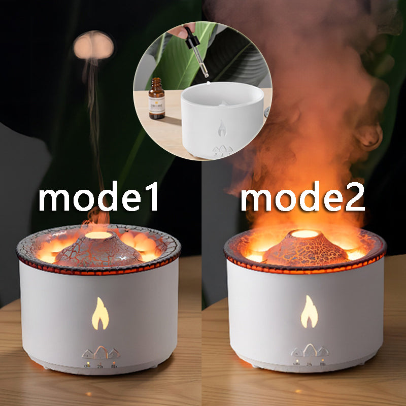 New Creative Ultrasonic Essential Oil Humidifier Volcano Aromatherapy Machine Spray Jellyfish Air Flame Humidifier Diffuser Pi-Mart