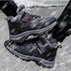 Winter Boots Women Men Warm Plush Velcro Snow Boots Climbing Hiking Shoes Pi-Mart