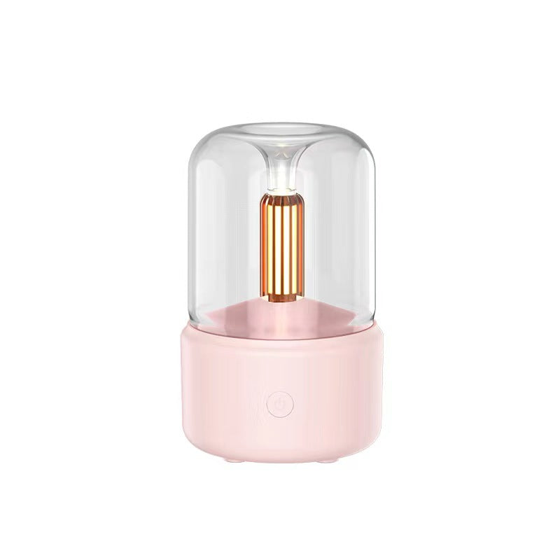 Atmosphere Light Humidifier Candlelight Aroma Diffuser Portable 120ml Electric USB Air Humidifier Cool Mist Maker Fogger 8-12 Hours With LED Night Light Pi-Mart