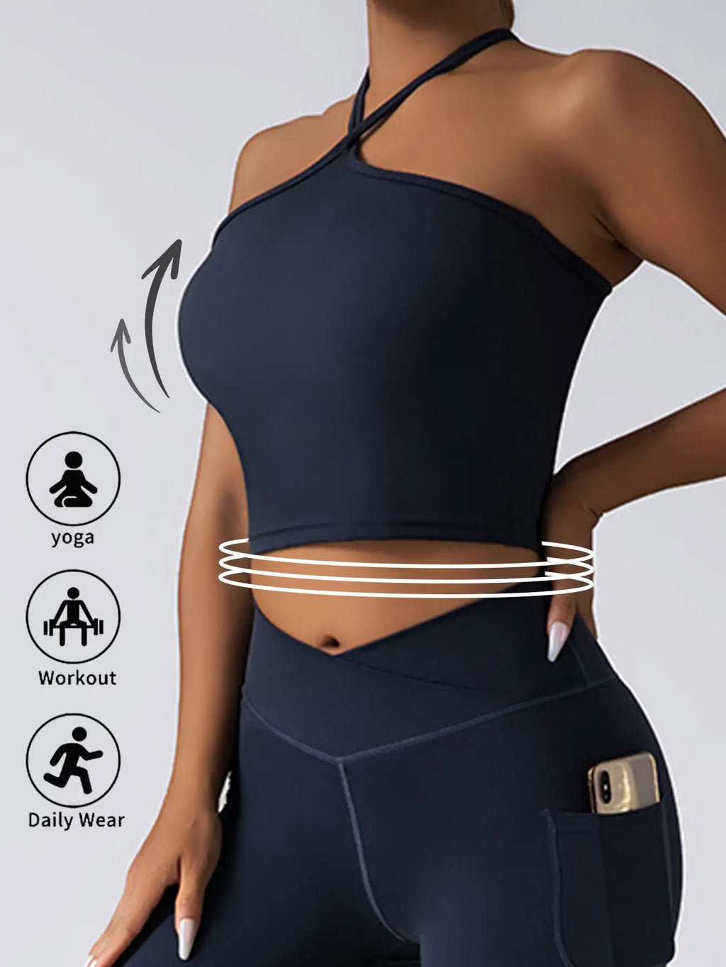 Crop Top With Built In Pads Sports Bras For Women - SJB-DIAMOND ELITES