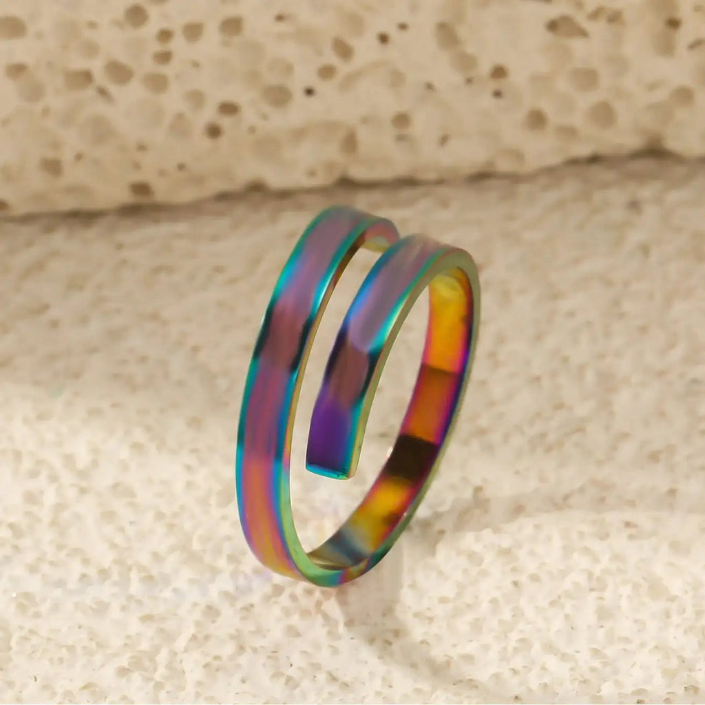 Design Titanium Steel Cross Open Adjustable Ring Lootquake LLC