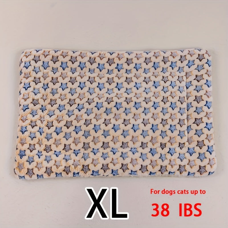 All-Season Dirt-Resistant Rectangular Pet Blanket - Comfortable Dog Paw Heart Print Pet Bed, 1pc Lootquake LLC