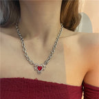 Red Crystal Pendant Necklace Pi-Mart
