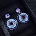 Heavy Industry Disc Color Exaggerated Temperament Earrings Pi-Mart