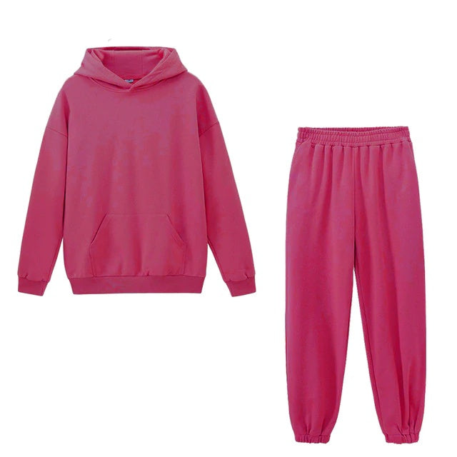 Women's Hoodie And Sweatpants White Sportswear Two-piece Suit Pi-Mart