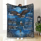 1pc Eagle Flannel Blanket To Son As A Gift, Warm And Cozy Soft Flannel Blanket, Suitable For Bed, Bedroom, Study, Travel, Camping Lootquake LLC