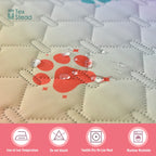 Ultimate Reversible Dog Bed Cover - Waterproof, Washable, Reusable Camping Mat with Geometric Embroidery Blanket, Rainbow Dog Paw Design, Easy to Clean and Durable for Indoor and Outdoor Use