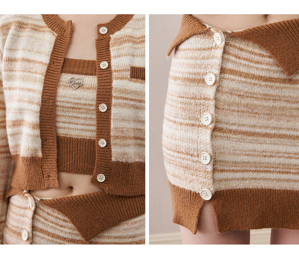 Winter Pairing With A Complete Set Of Knitted Cardigan Jackets Pi-Mart