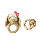 DIY Baby Handmade Wool Crochet Rabbit Rattle Toy Pi-Mart