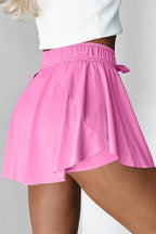 Drawstring High Waist Lined Active Skorts