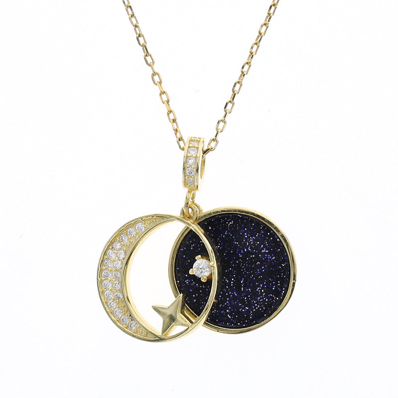 S925 Sterling Silver Star Moon Necklace Pi-Mart