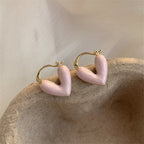 Love Earrings For Women's New Peach Heart Small And Luxury Pi-Mart