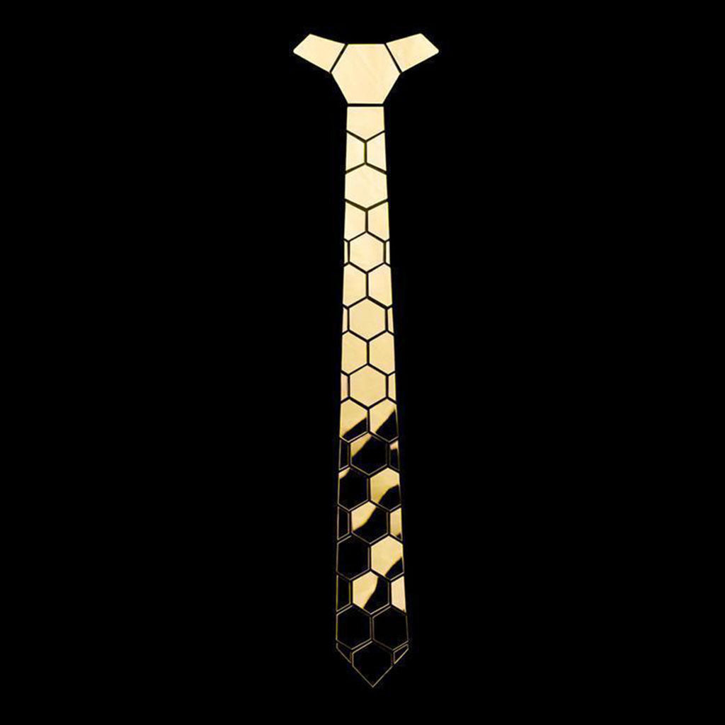 Stitching Geometric Plaid Gold Tie Men's Suit Clothing Lootquake LLC