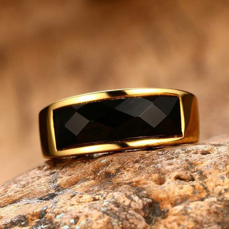 Black Carnelian Stone Rings Pi-Mart