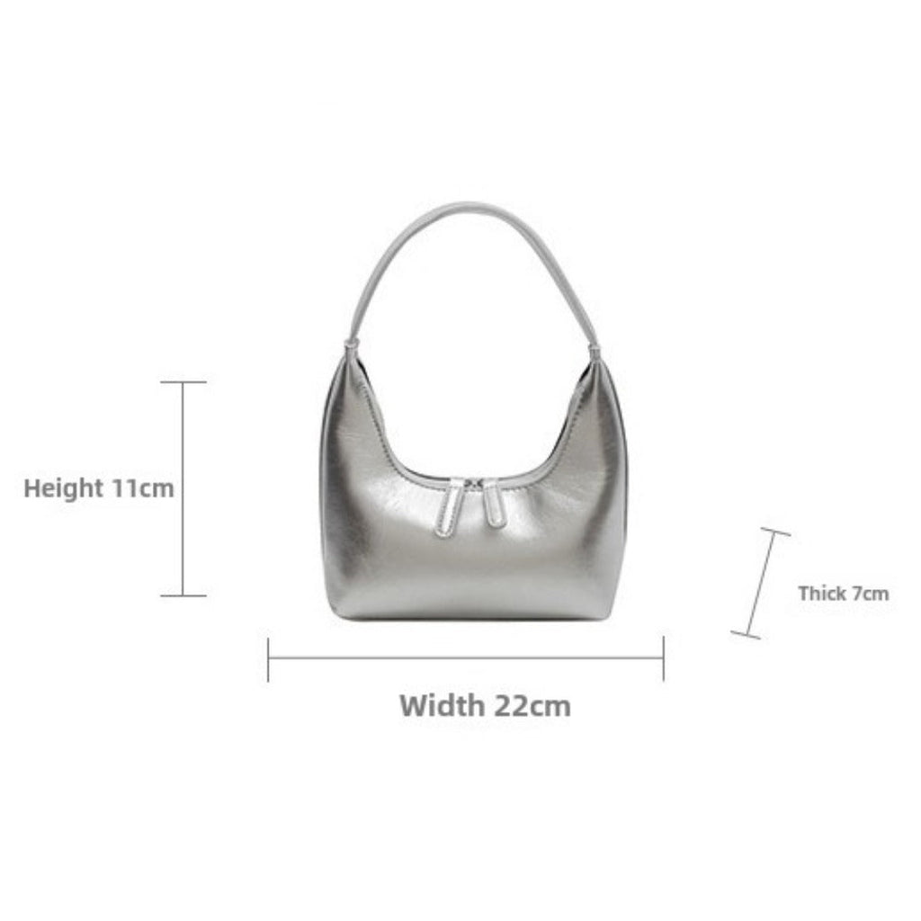 Silver mini hobo shoulder bag, small shoulder purse, women's summer shoulder bag, small hobo handbag - SJB-DIAMOND ELITES