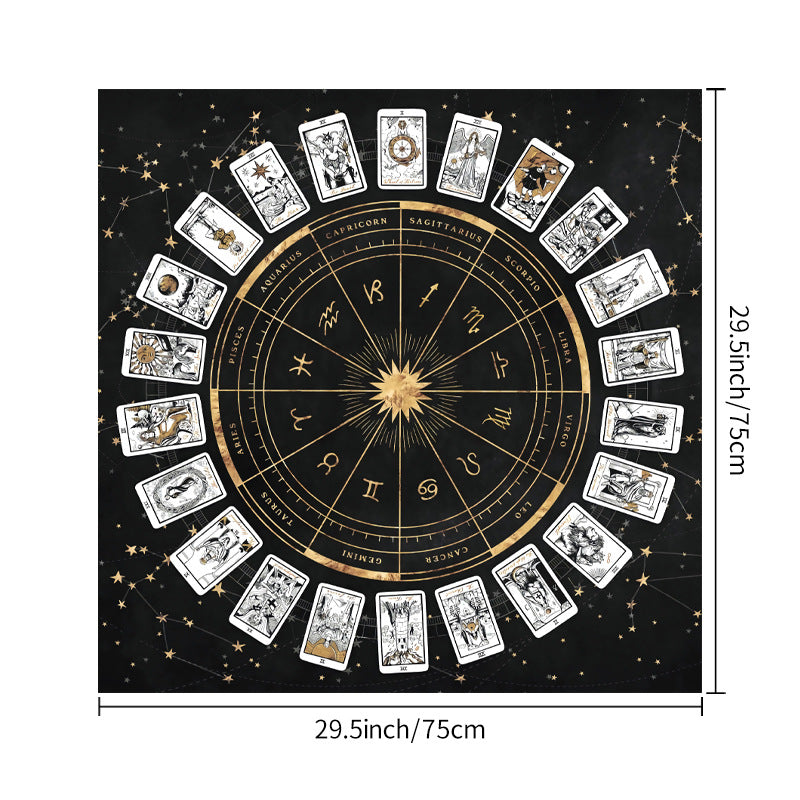 Tarot Tablecloth Board Game Decorative Cloth Have Your Power Mandala Moon Phase Floral Butterfly Tablecloth Pi-Mart