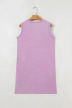 Beau Blue Mineral Wash Pocket Tank Mini Dress