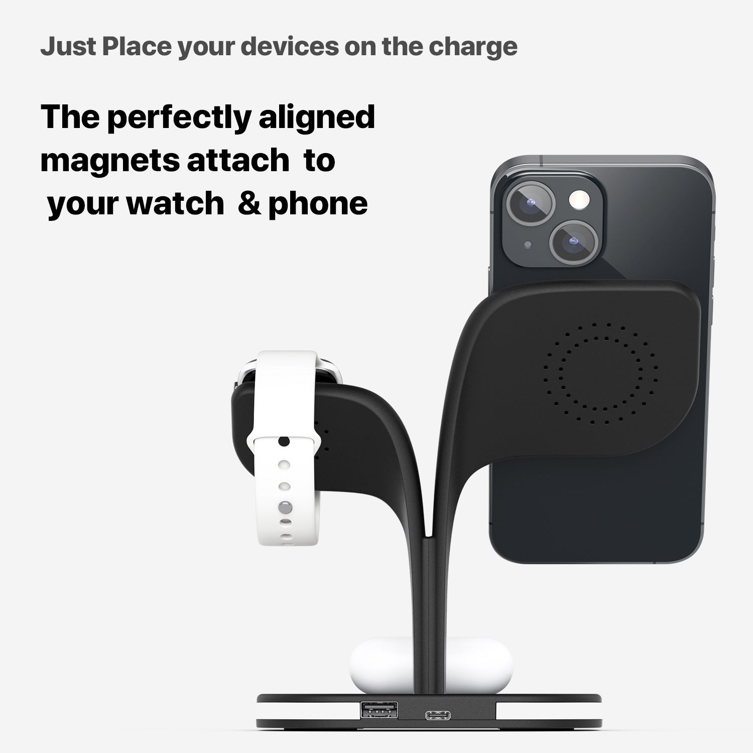Phone Desktop Wireless Charger Watch Headphone Stand Pi-Mart