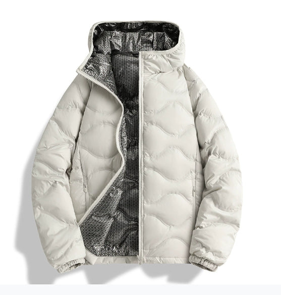 Men's Down Jacket Winter 90 White Duck Down Stand Collar Thickened Graphene Warm Jacket Coat Women Pi-Mart