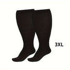 1pair Unisex Plus Size Compression Socks, Knee Length 20-30 Mmhg Breathable Circulation Calf Socks, Women Men's Socks & Hosiery Lootquake LLC