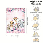 1pc Custom Flannel Blanket, Personalized Cartoon Animal Print Custom Your Name Flannel Blanket, Soft And Warm Memorable Moments Commemorative Blanket, Great Holiday Gift For Classmates, Friends, Family And Lovers, Used For Na