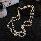 Retro Multi-layer Pearls Necklace Fashion Long Sweater Chain Versatile Accessories For Women Pi-Mart