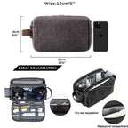 Large Capacity Men's Canvas Wash Bag – Durable Razor Storage & Cosmetic Bag with Ample Space for Travel Essentials - SJB-DIAMOND ELITES