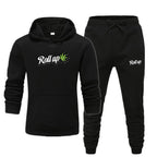 Fashion Letter Print Hooded Sweatshirt Set