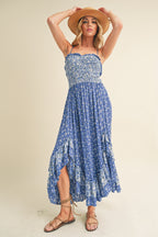 Ditsy Floral Ruffled Hem Maxi Women Cami Dress –Feminine Floral Print, Elegant Maxi Length, Flowy & Comfortable Design for Casual & Special Occasions Stevvex