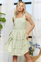 Smocked Ruffled Wide Strap Mini Dress – Sweet & Stylish