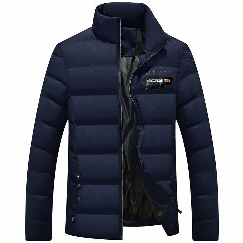 Thick Padded Jacket Stand Up Collar For Slim Fit And Warmth