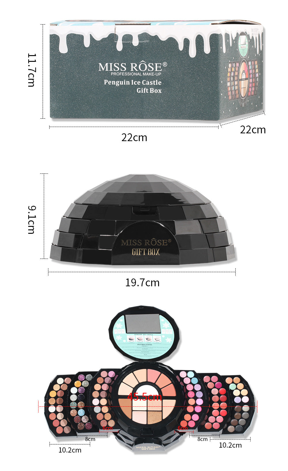 108 Color Shimmer Eyeshadow Repair Cosmetic Case Pi-Mart
