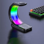 4 In 1 Magnetic Wireless Charger Fast Charging For Smart Phone Atmosphere Light Charging Station For Airpods Pro I-phone Watch Pi-Mart