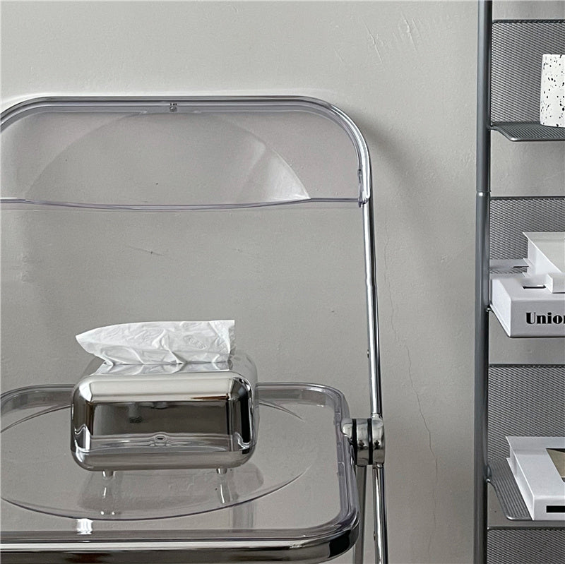French Medieval Space Silver Tissue Box