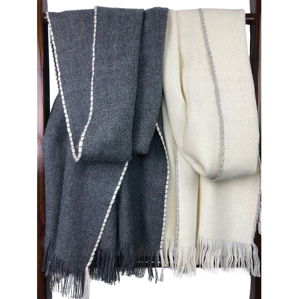 Baby Alpaca Scarf Charcoal - Unisex Soft Lightweight Luxury Winter Wrap BandsCo Straps
