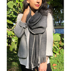 Baby Alpaca Scarf Charcoal - Unisex Soft Lightweight Luxury Winter Wrap BandsCo Straps