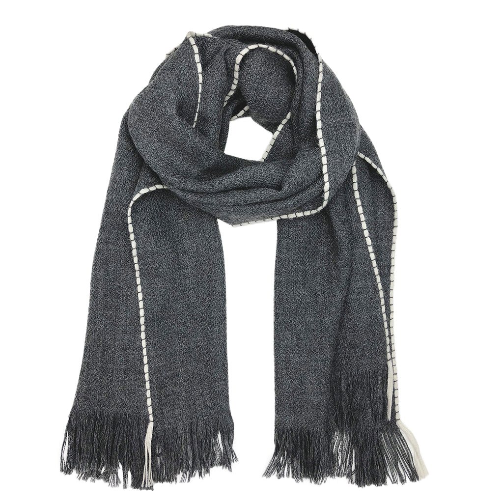 Baby Alpaca Scarf Charcoal - Unisex Soft Lightweight Luxury Winter Wrap BandsCo Straps