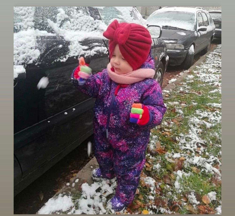 Baby Cotton Hat  Autumn Winter Children Scarf Hat Sets  Bowknot Ear Baby Girl Boy Warm Beanies Cap Neck Warmer Scarf Fleece Balaclava Hood Ski Mask Cold Weather Face Mask Neck Warmer Winter Nose Warmer Stevvex